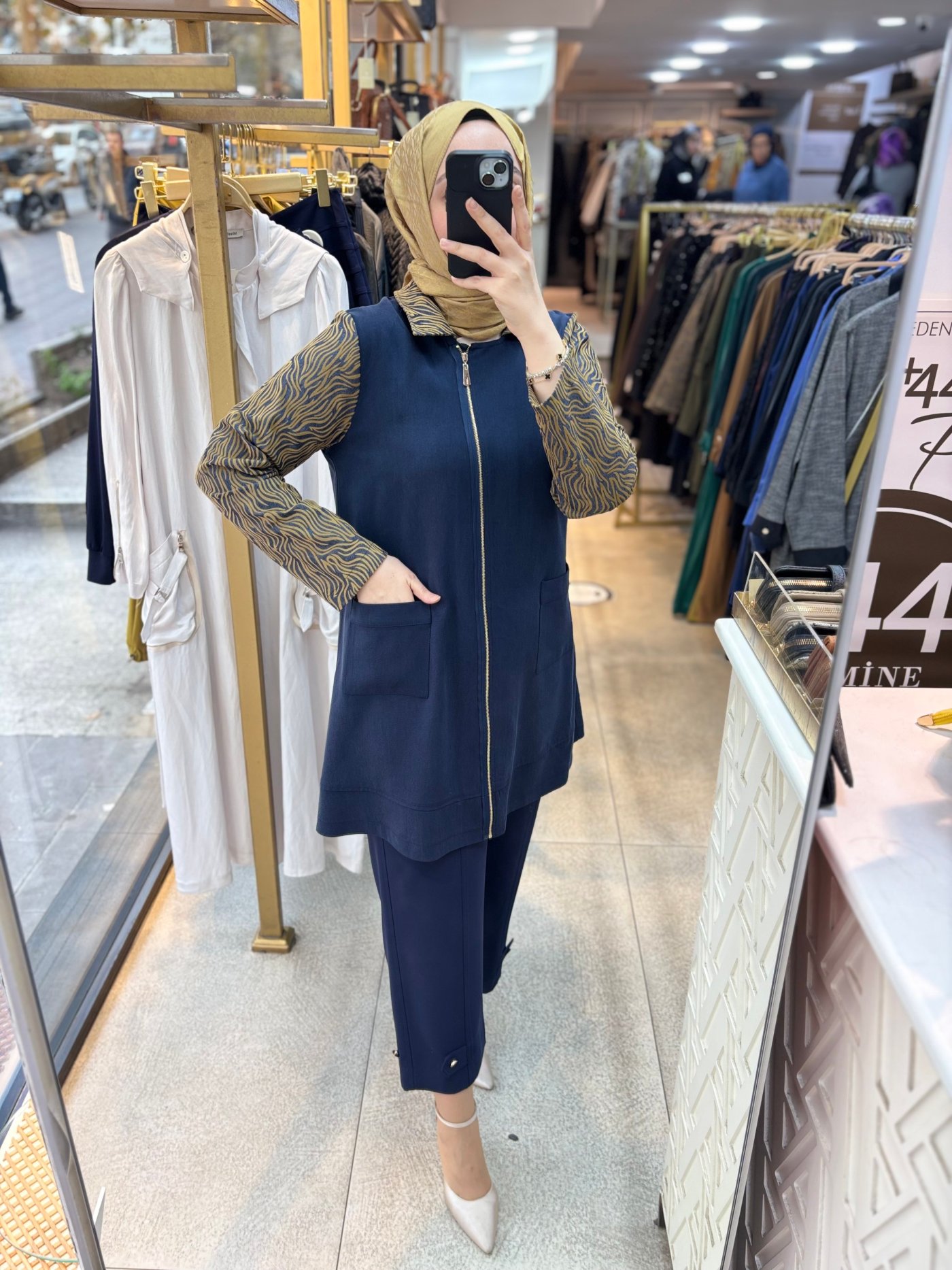 SZ8790 Zebra Desen Tunik