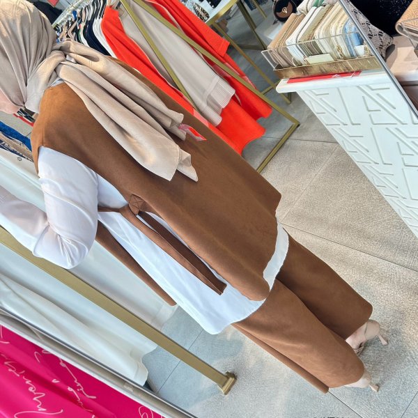 24KT601 Armine Trend Nubuk Kumaş 3'lü Takım - Görsel 4