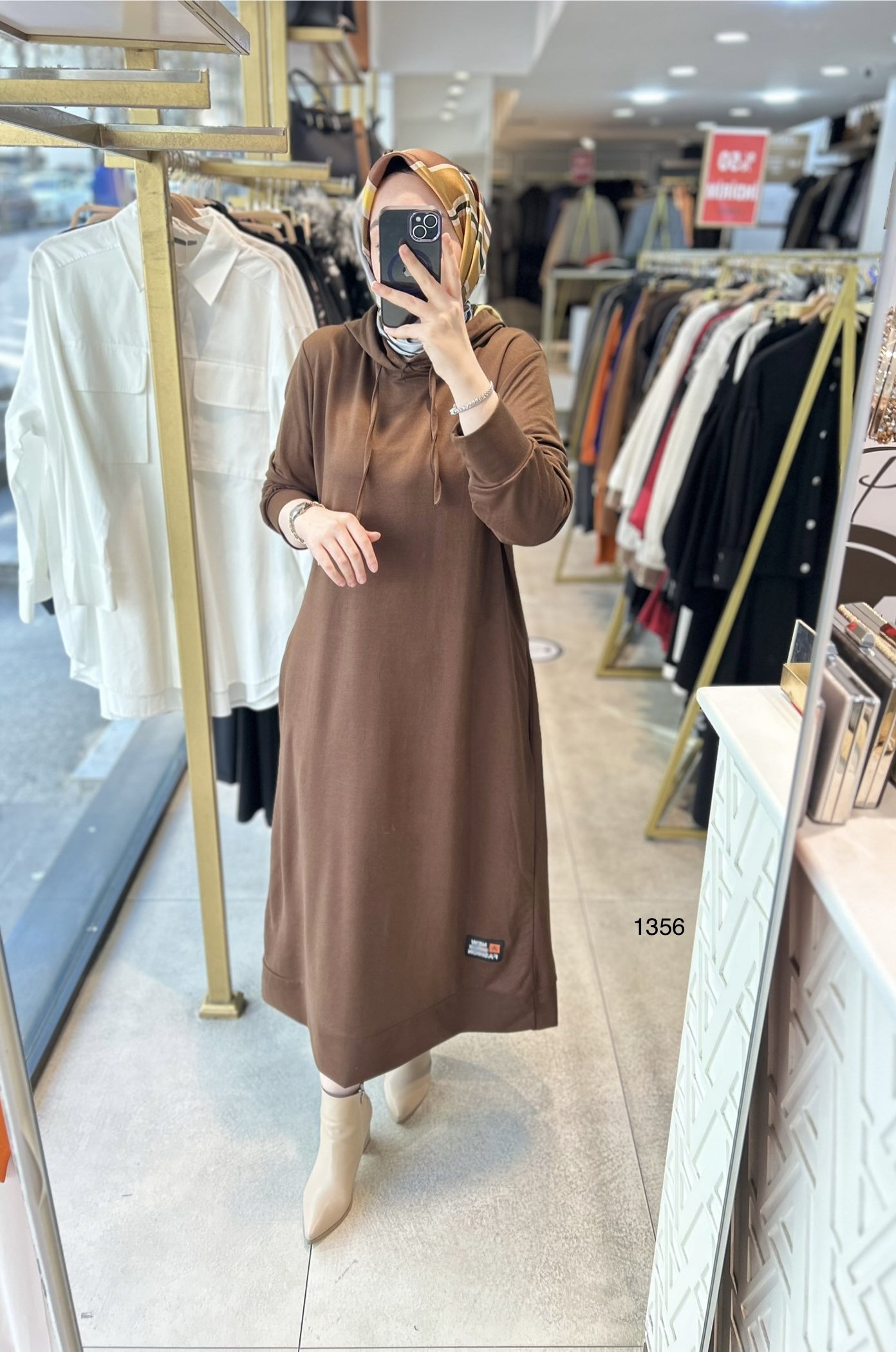 1356 İKİ İPLİK SPOR BOYDAN UZUN ELBİSE