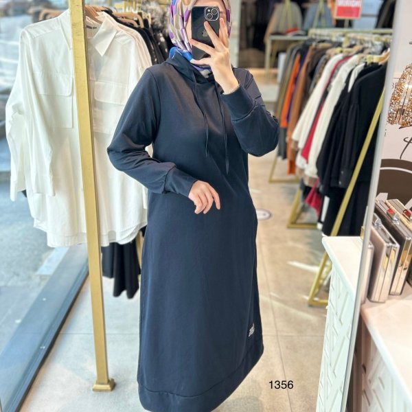 1356 İKİ İPLİK SPOR BOYDAN UZUN ELBİSE - Görsel 2