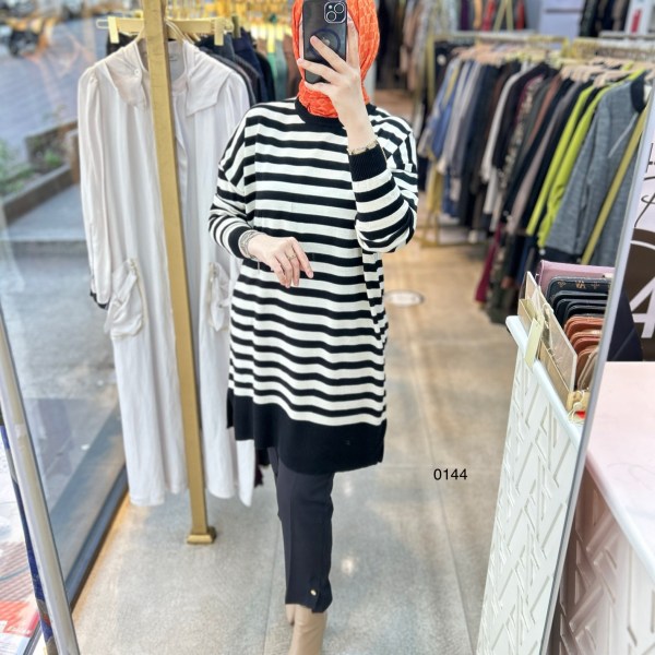 0144 Çizgili Triko - Görsel 4