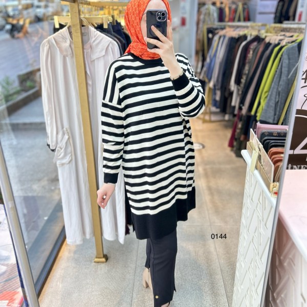 0144 Çizgili Triko - Görsel 5