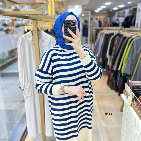 0144 Çizgili Triko - Görsel 1