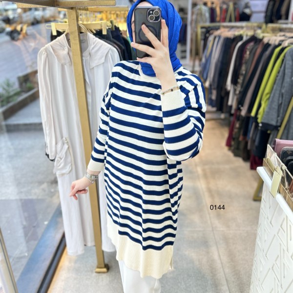 0144 Çizgili Triko - Görsel 2