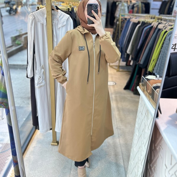 Cepli Kapşonlu Trençkot 1507 - Görsel 1