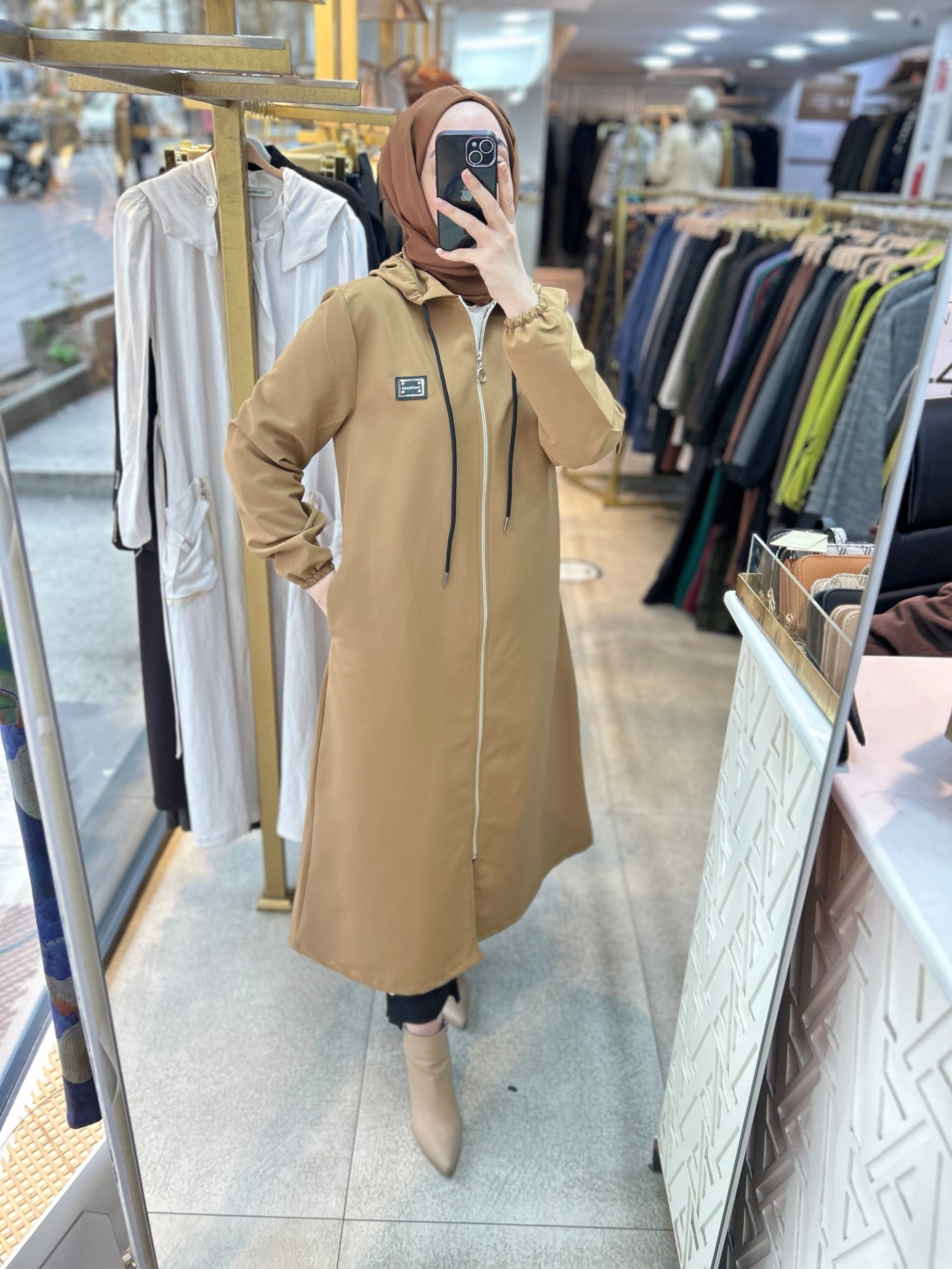 Cepli Kapşonlu Trençkot 1507