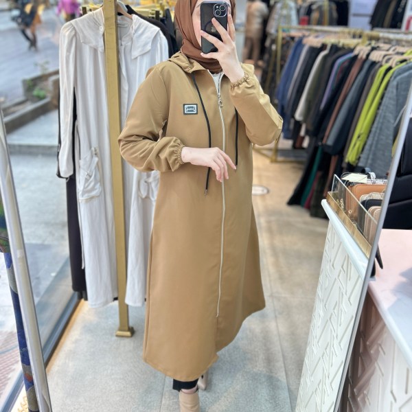 Cepli Kapşonlu Trençkot 1507 - Görsel 30