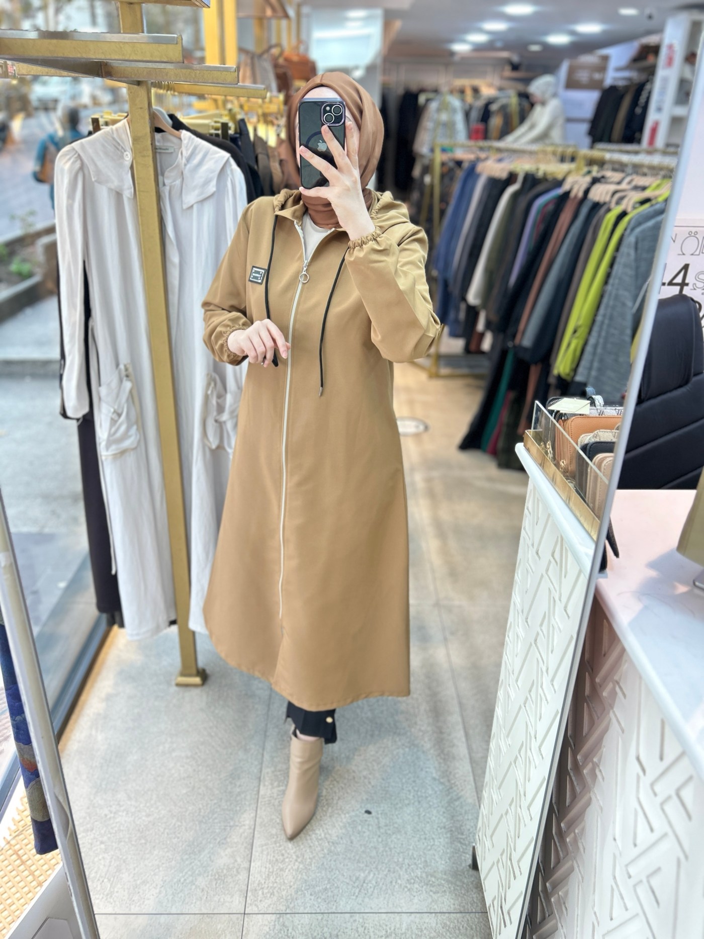 Cepli Kapşonlu Trençkot 1507