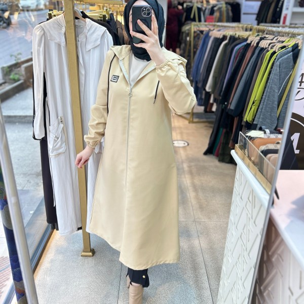 Cepli Kapşonlu Trençkot 1507 - Görsel 17