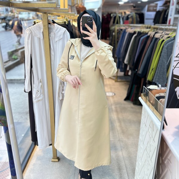 Cepli Kapşonlu Trençkot 1507 - Görsel 7