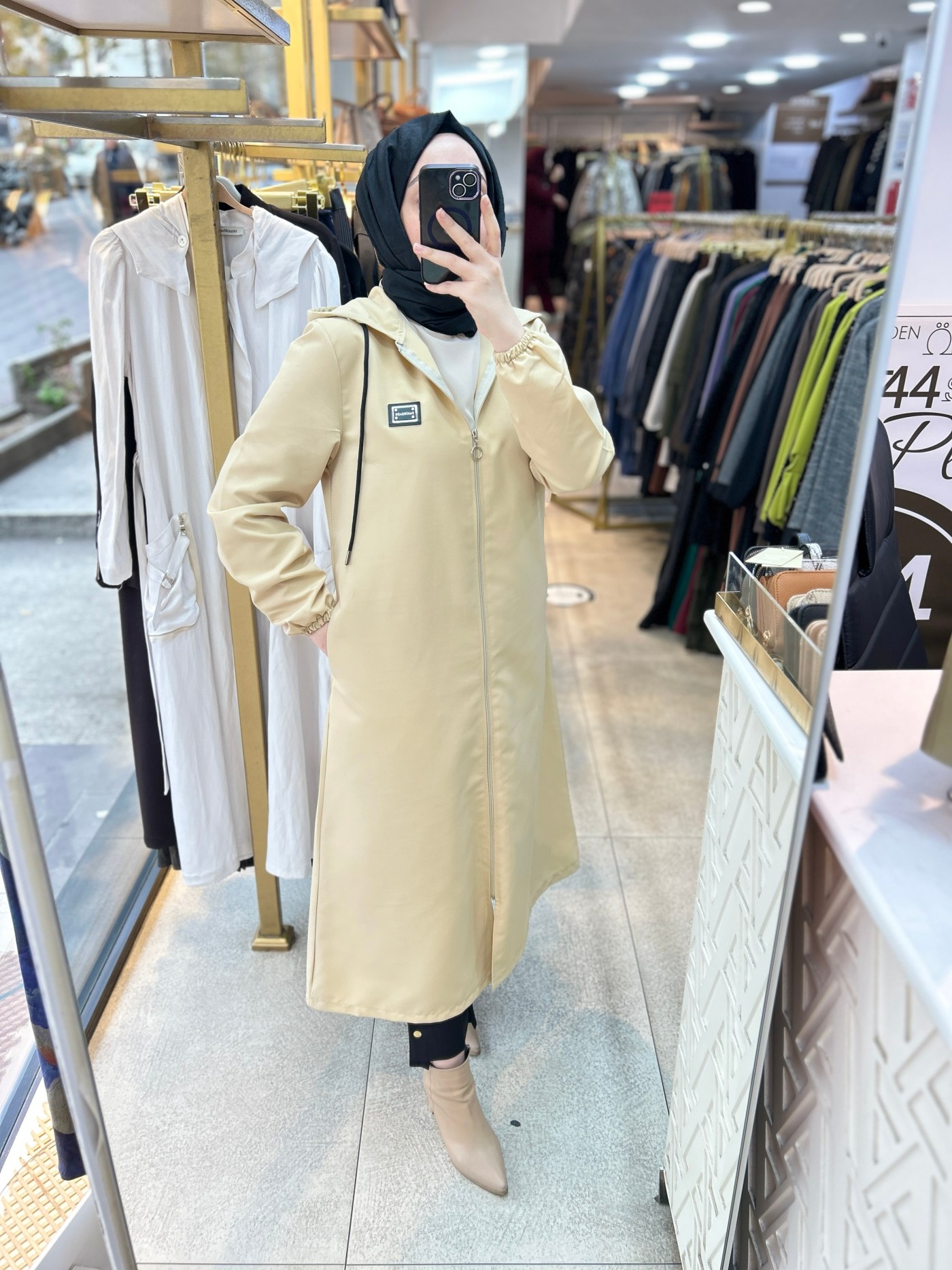 Cepli Kapşonlu Trençkot 1507