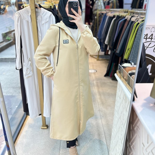 Cepli Kapşonlu Trençkot 1507 - Görsel 8