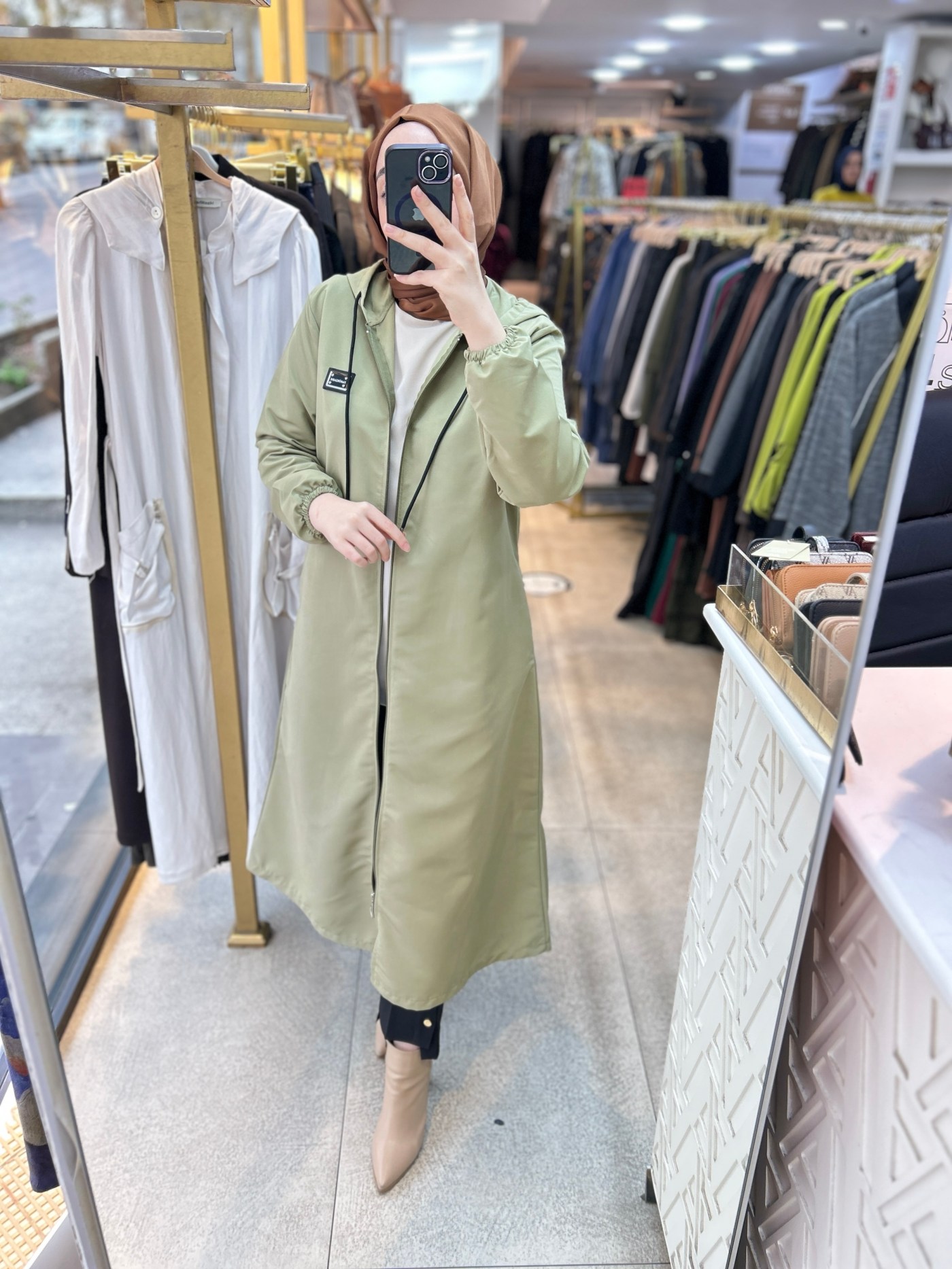 Cepli Kapşonlu Trençkot 1507