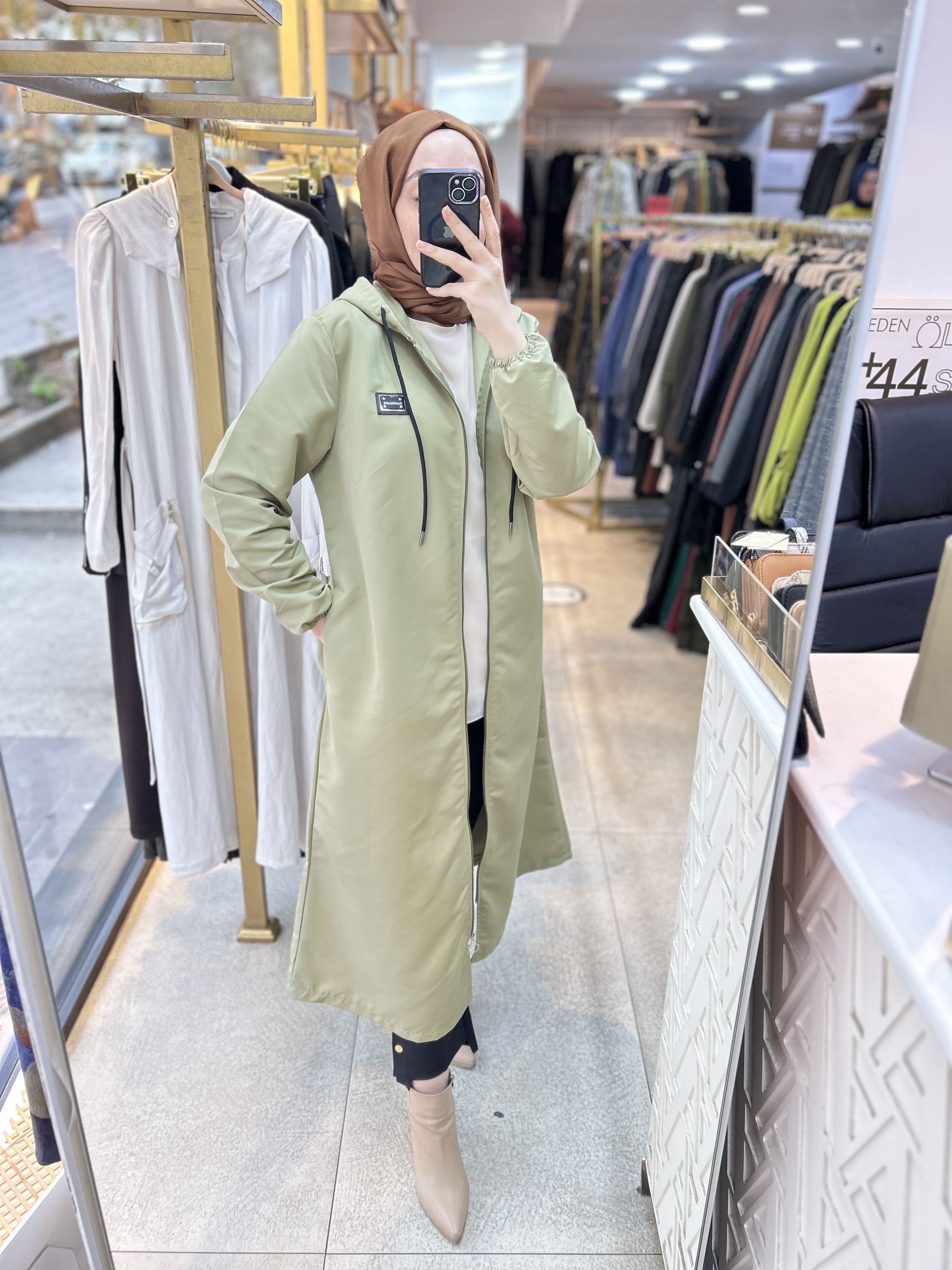 Cepli Kapşonlu Trençkot 1507 - Görsel 10