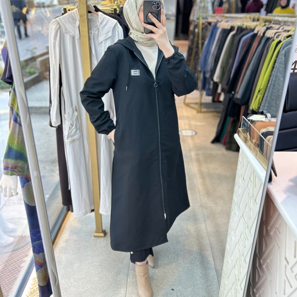 Cepli Kapşonlu Trençkot 1507 - Görsel 13