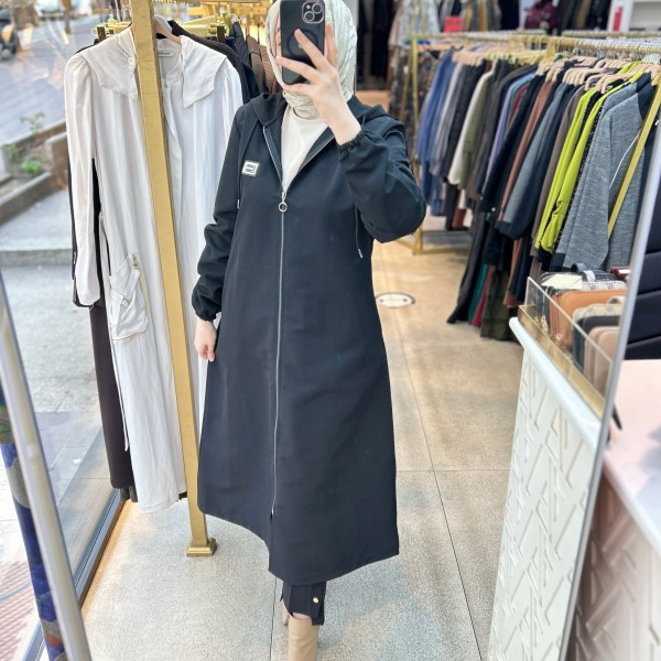 Cepli Kapşonlu Trençkot 1507 - Görsel 14