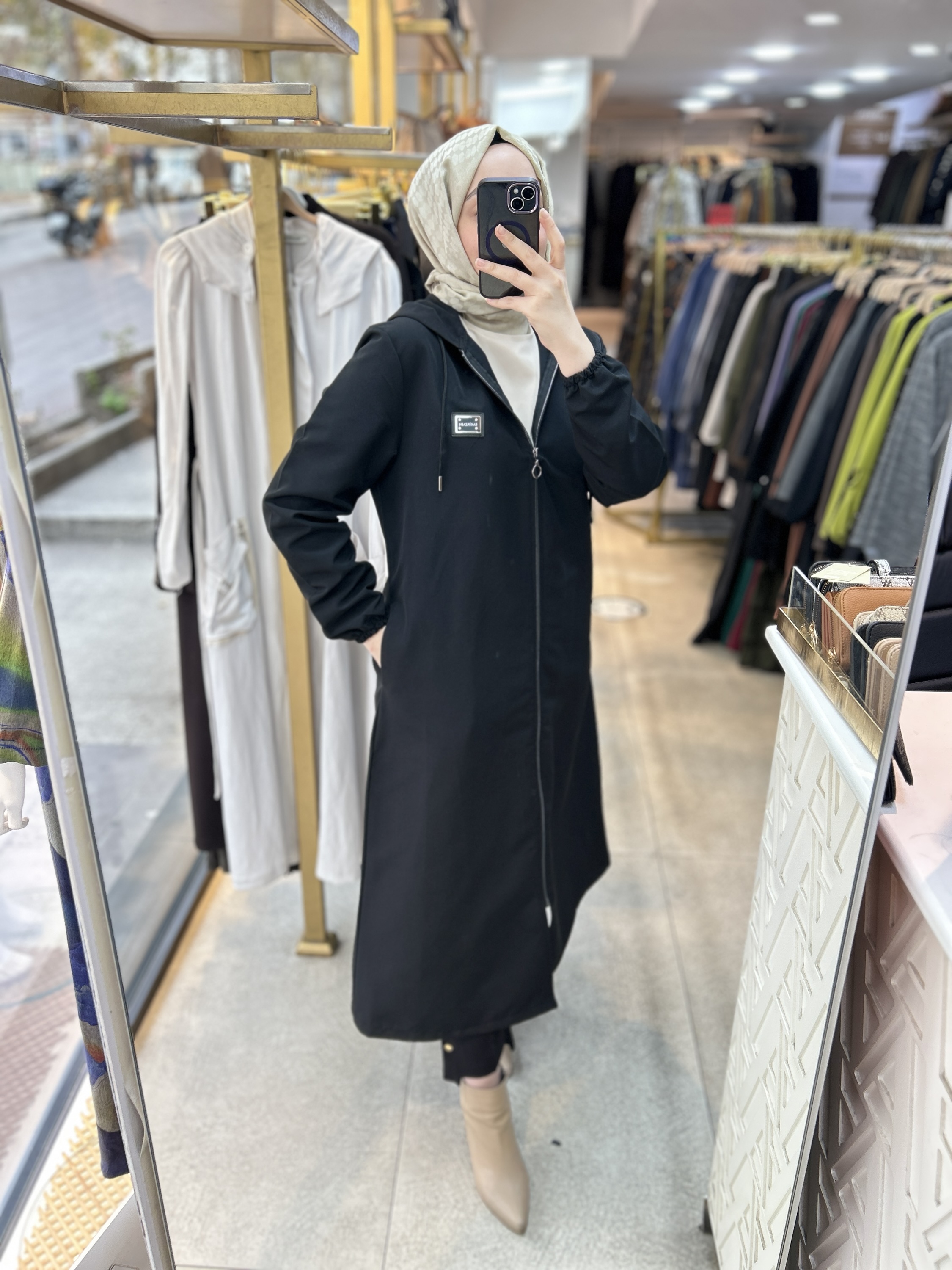 Cepli Kapşonlu Trençkot 1507 - Görsel 29