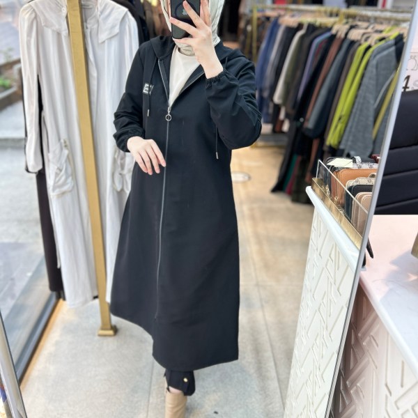 Cepli Kapşonlu Trençkot 1507 - Görsel 16