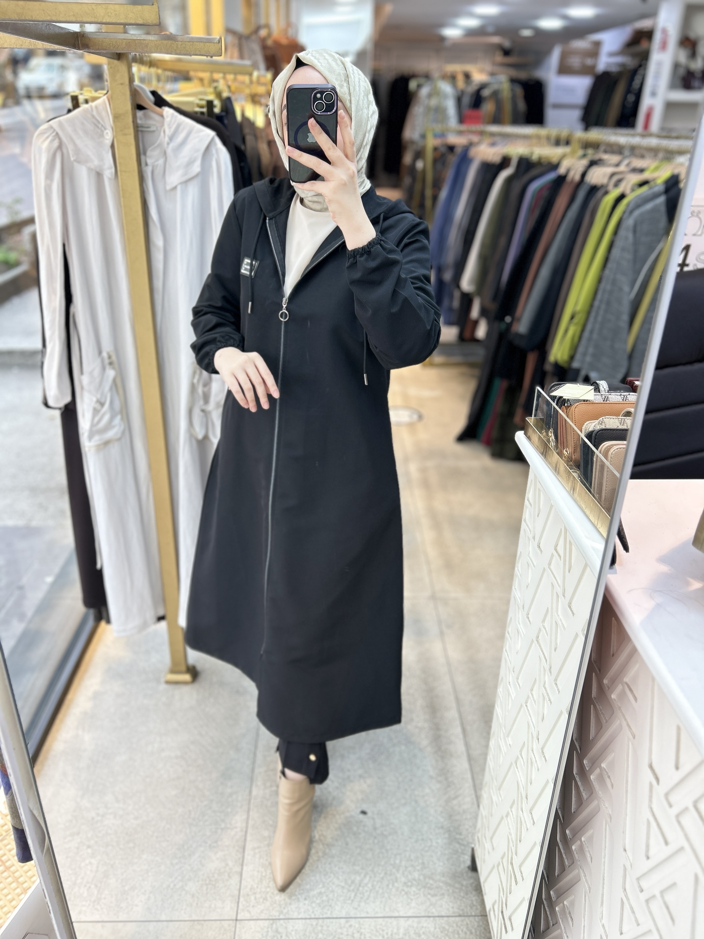 Cepli Kapşonlu Trençkot 1507 - Görsel 16