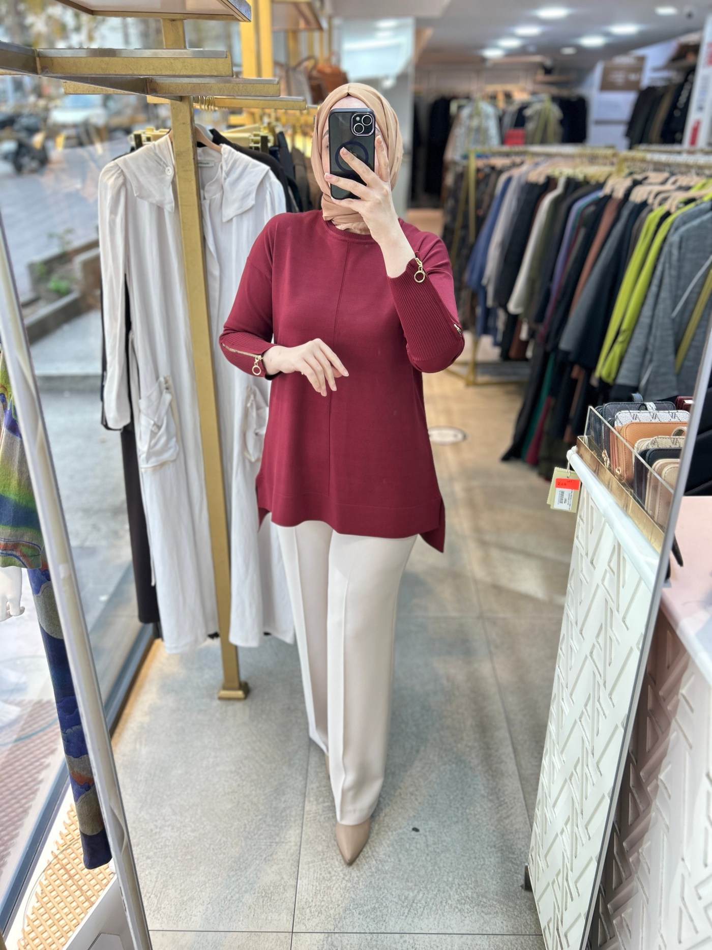 0333 Kol Fermuar Detaylı Tunik