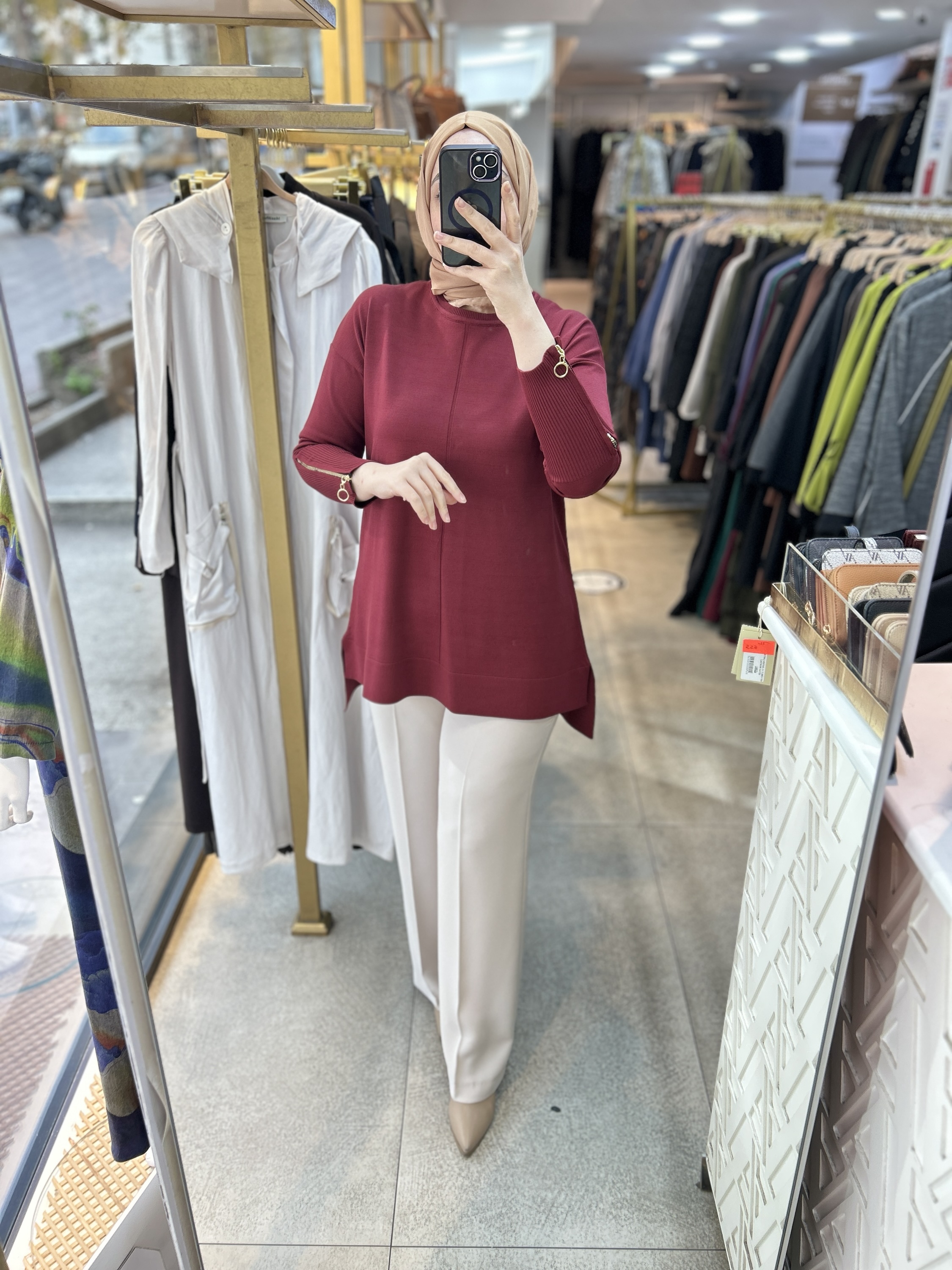 0333 Kol Fermuar Detaylı Tunik - Görsel 1