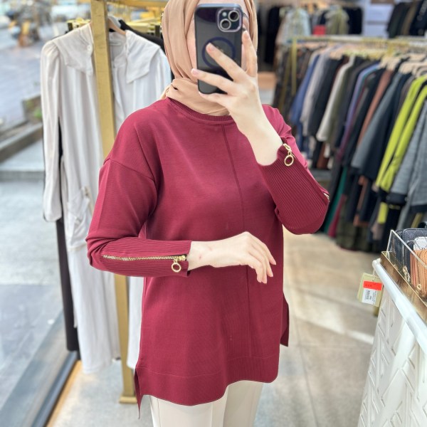 0333 Kol Fermuar Detaylı Tunik - Görsel 37