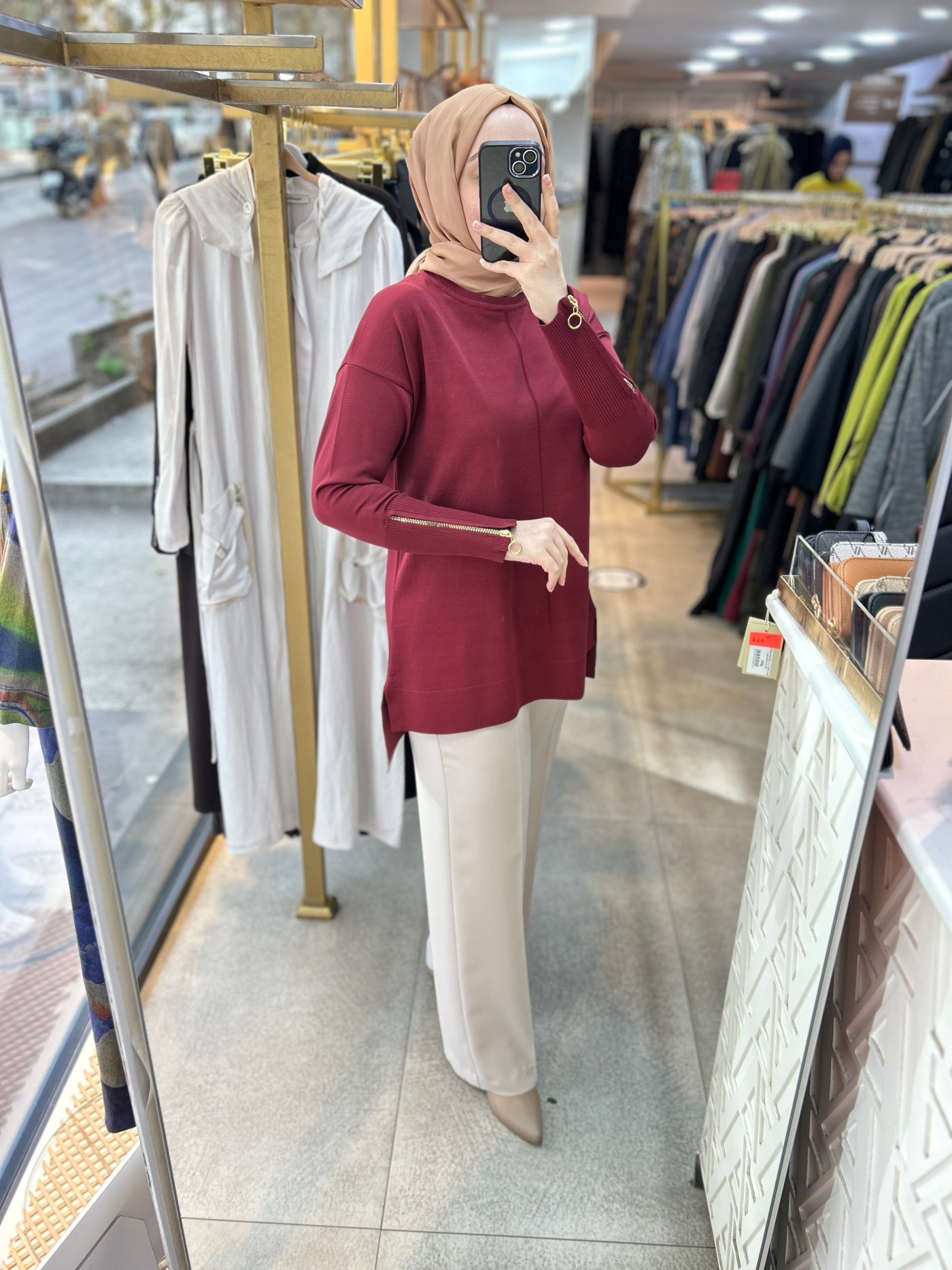 0333 Kol Fermuar Detaylı Tunik