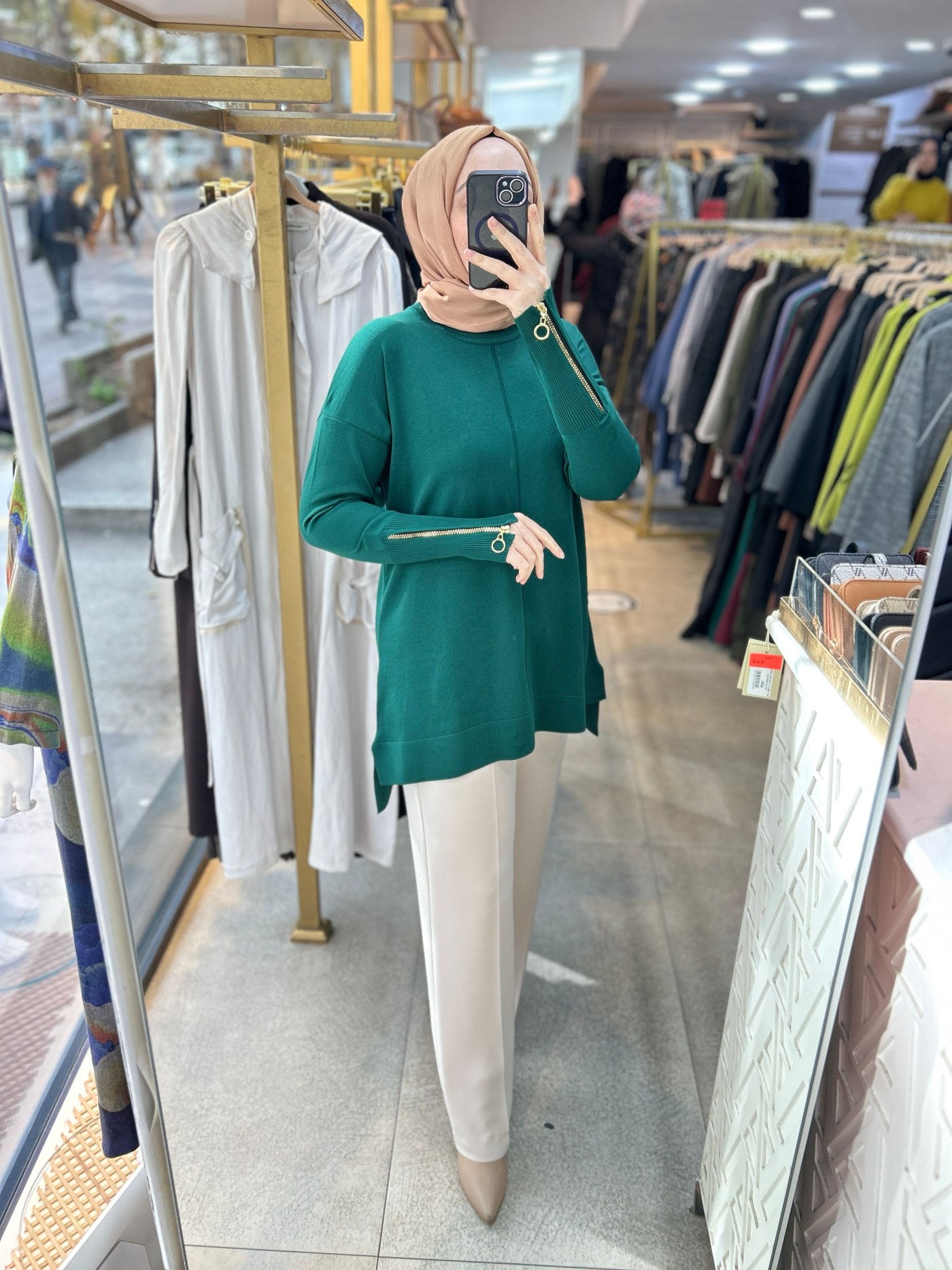 0333 Kol Fermuar Detaylı Tunik