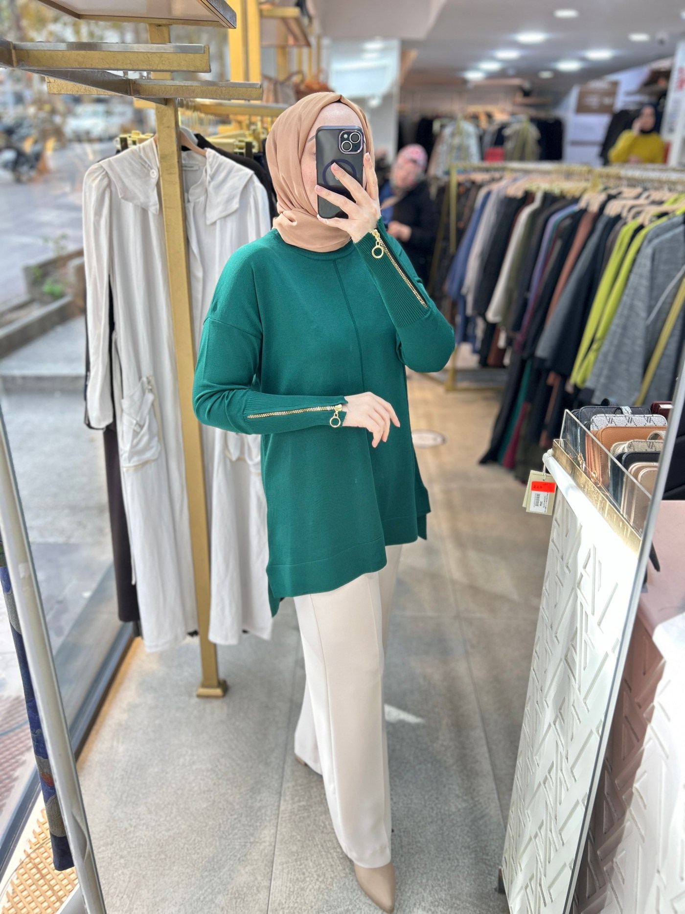 0333 Kol Fermuar Detaylı Tunik