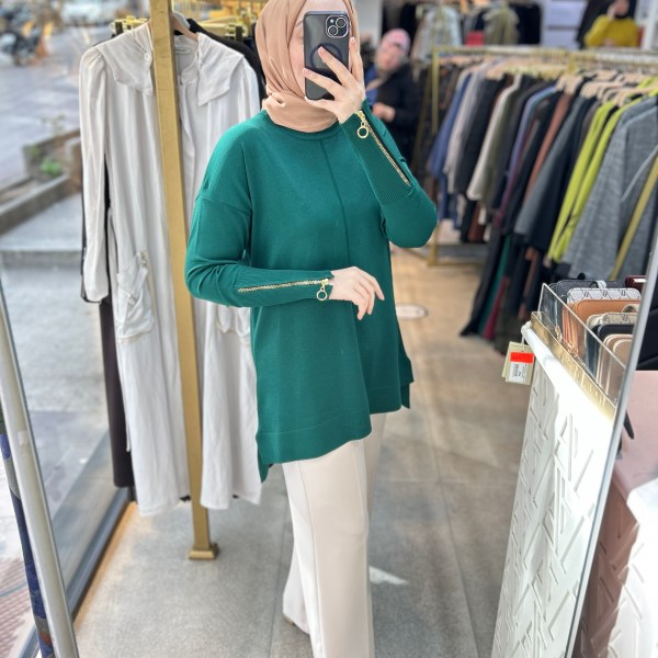 0333 Kol Fermuar Detaylı Tunik - Görsel 38