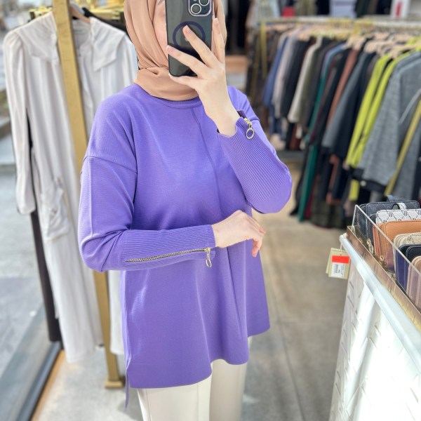 0333 Kol Fermuar Detaylı Tunik - Görsel 41