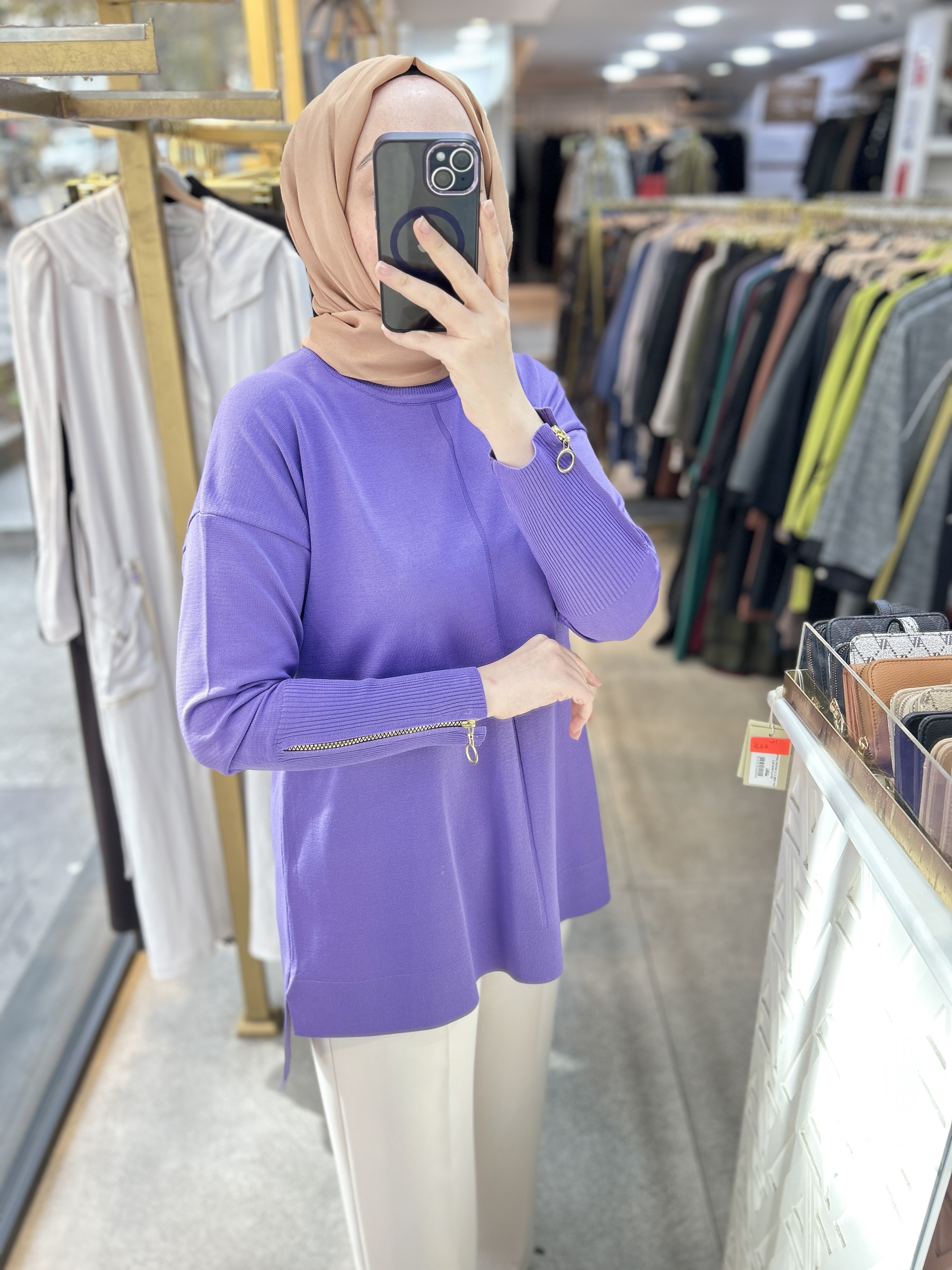 0333 Kol Fermuar Detaylı Tunik - Görsel 41