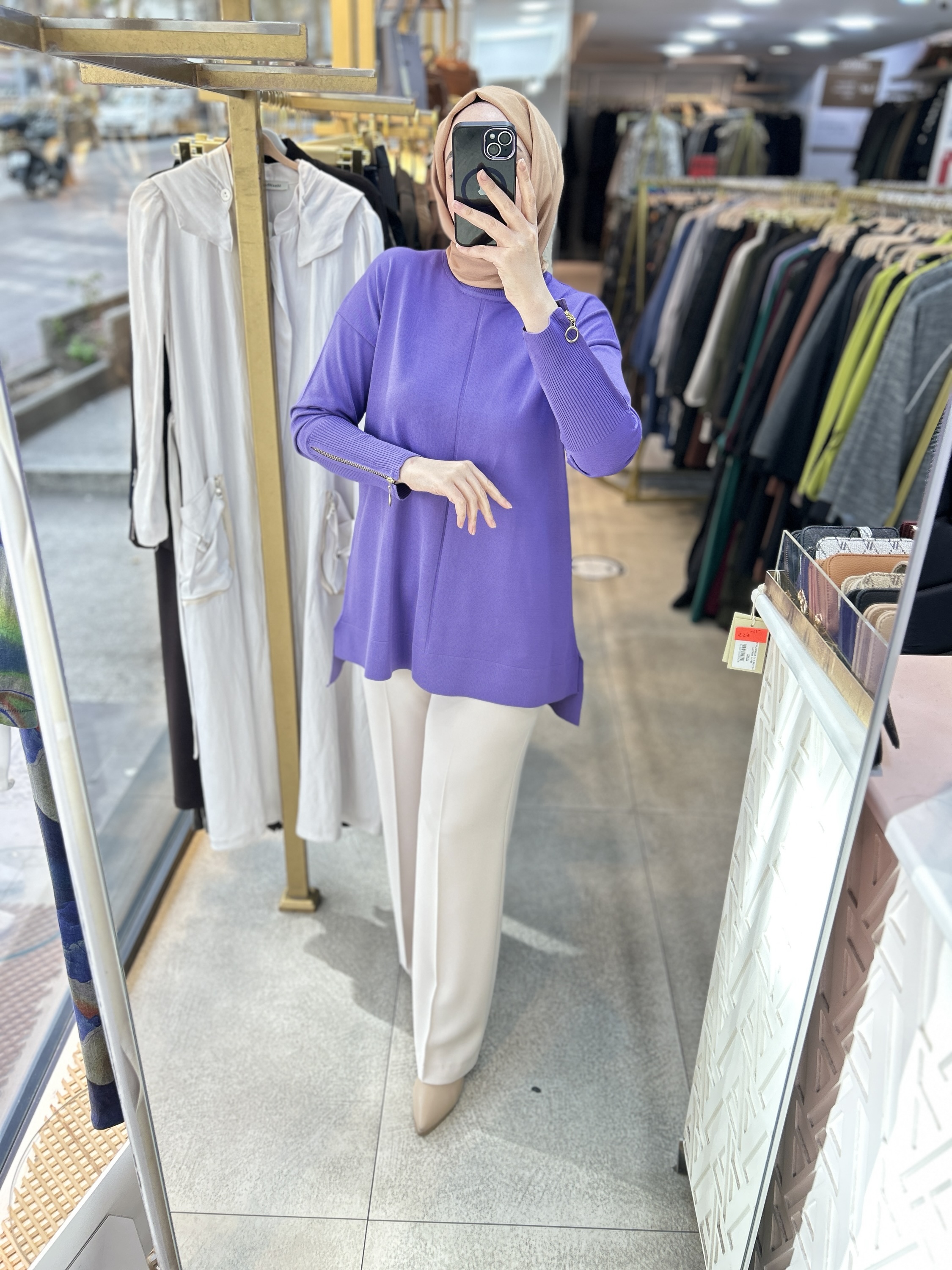 0333 Kol Fermuar Detaylı Tunik - Görsel 15