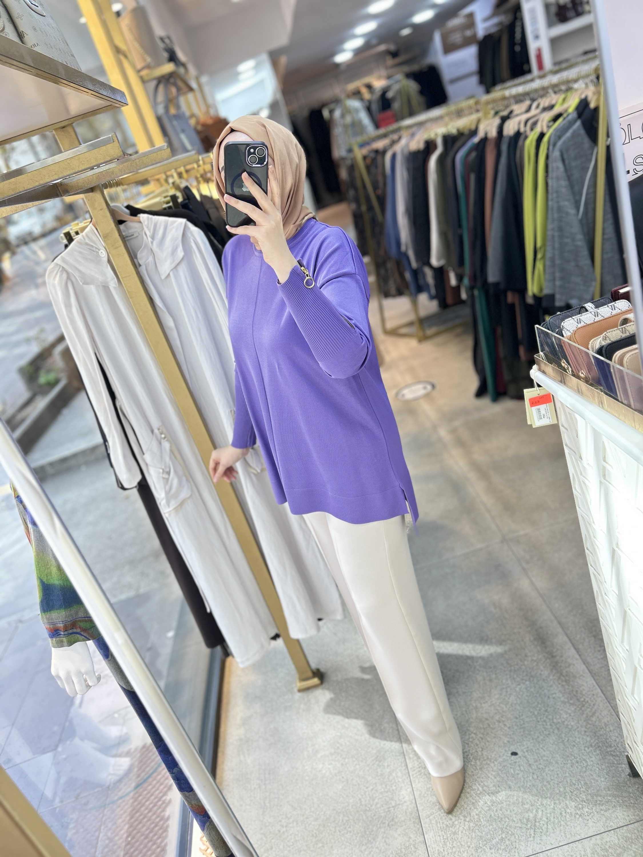 0333 Kol Fermuar Detaylı Tunik - Görsel 16