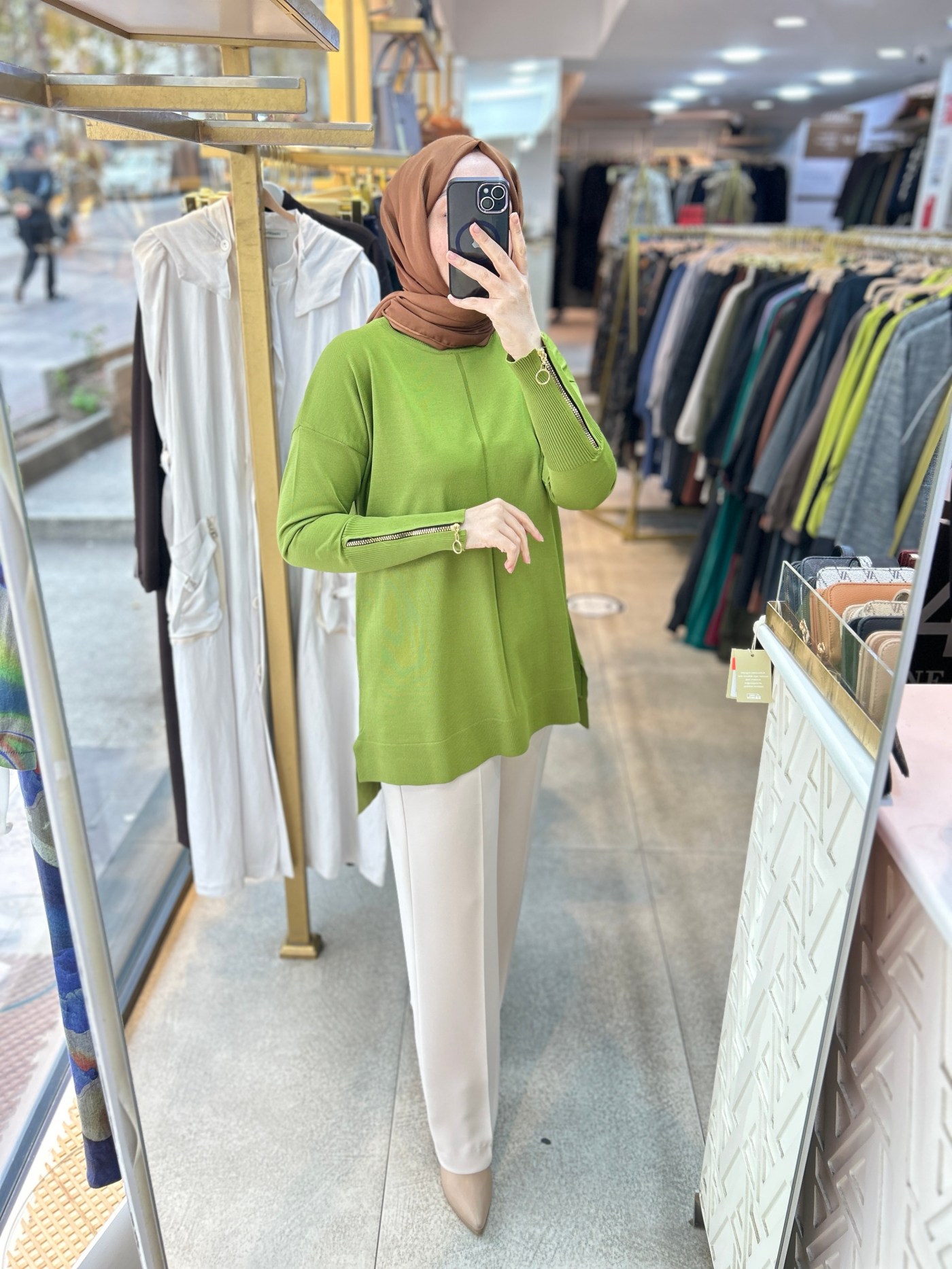 0333 Kol Fermuar Detaylı Tunik