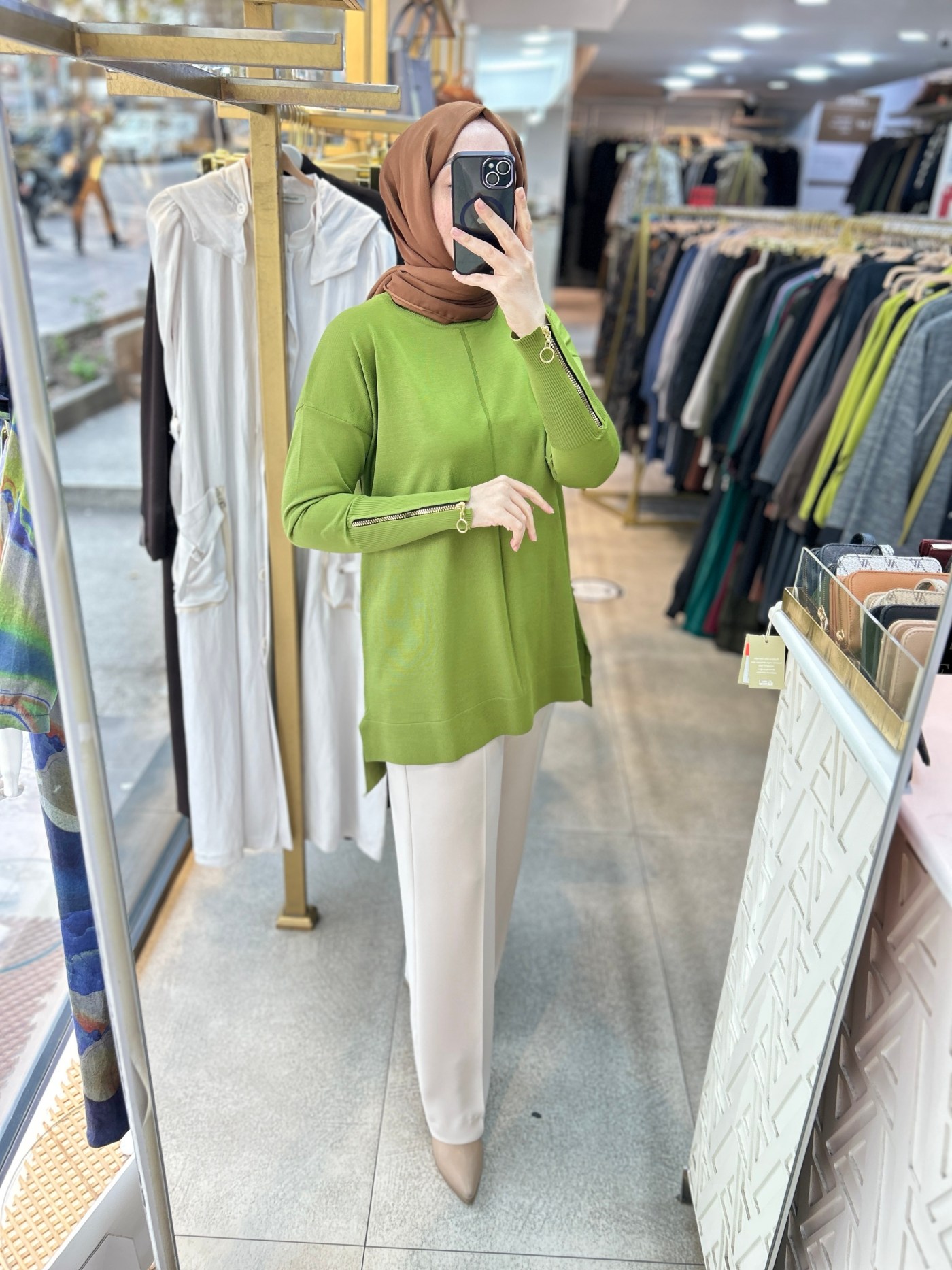 0333 Kol Fermuar Detaylı Tunik