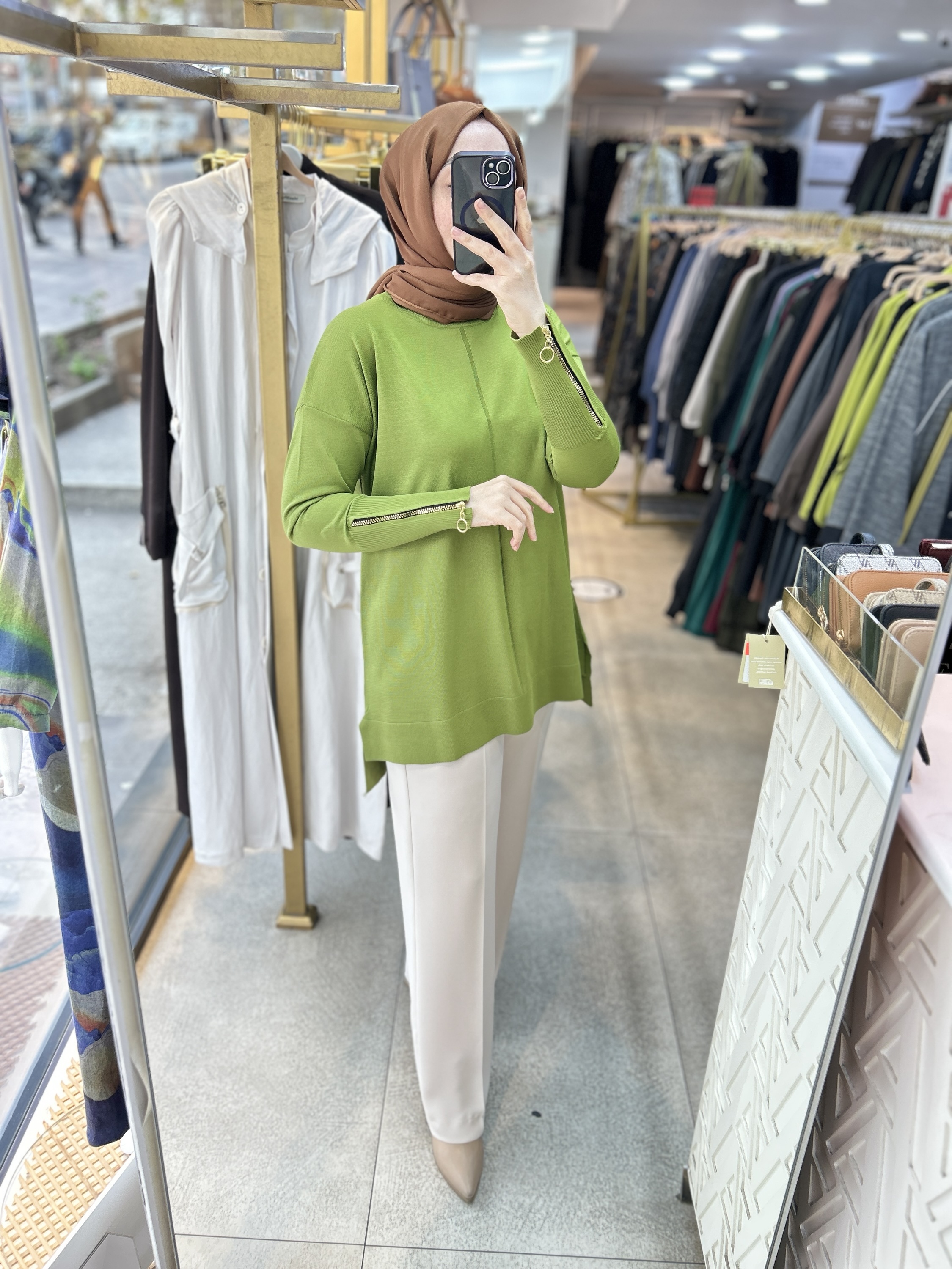 0333 Kol Fermuar Detaylı Tunik - Görsel 19