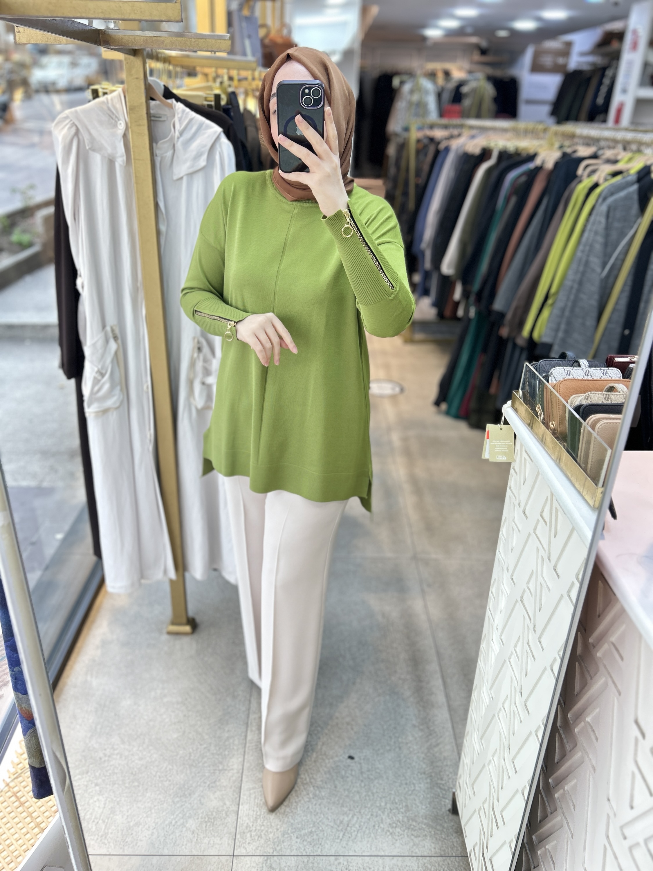 0333 Kol Fermuar Detaylı Tunik - Görsel 20