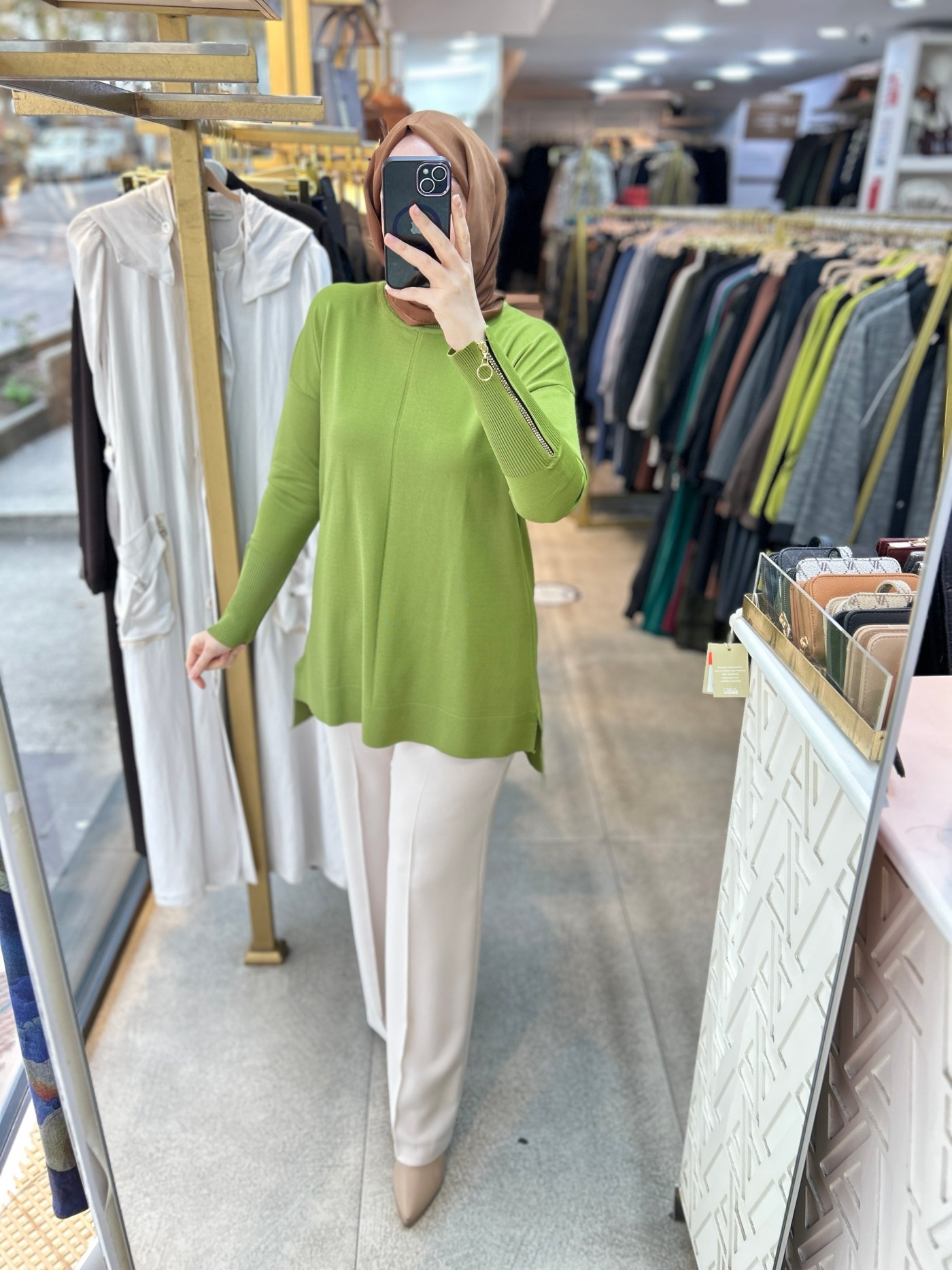 0333 Kol Fermuar Detaylı Tunik