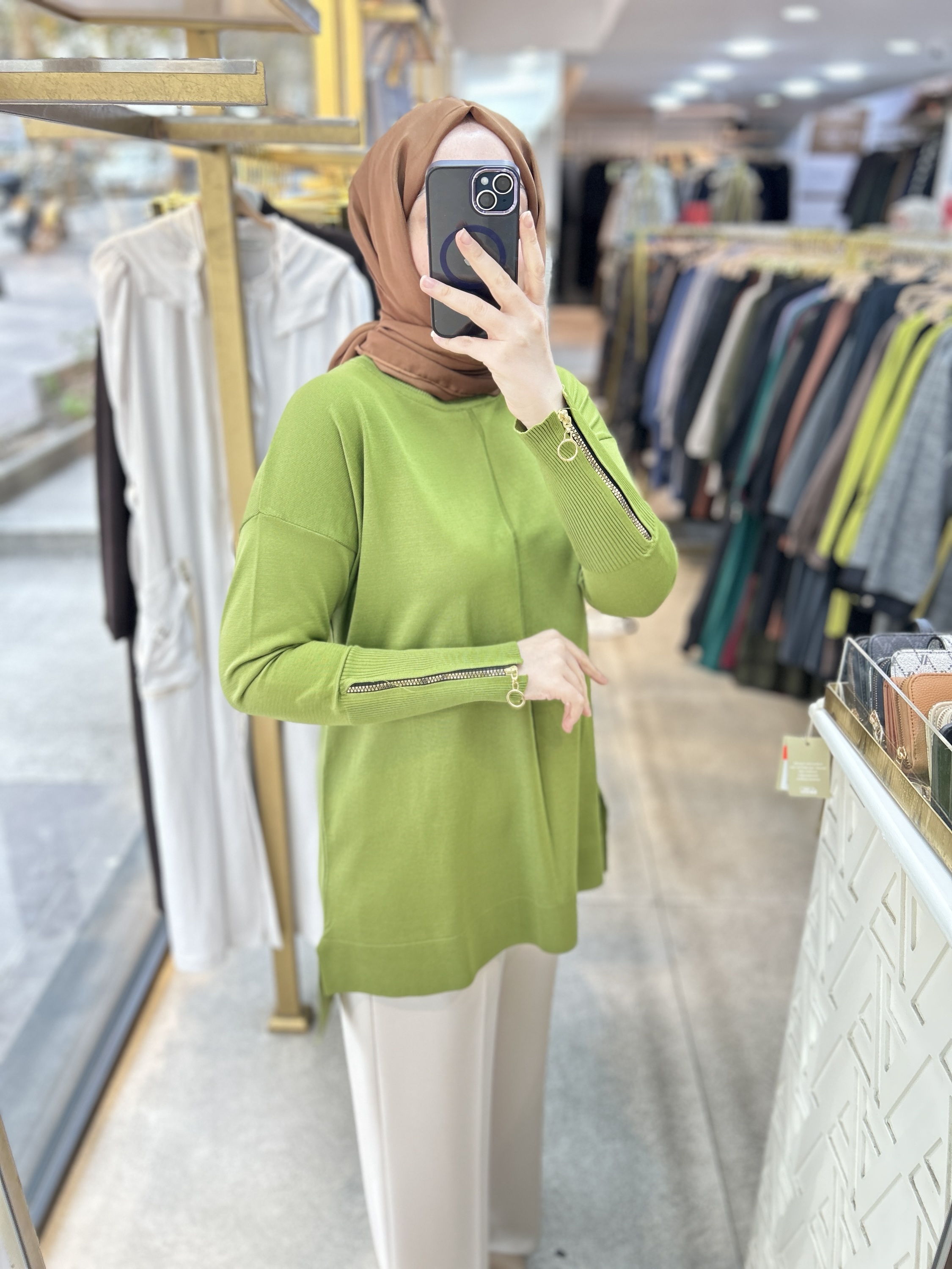 0333 Kol Fermuar Detaylı Tunik - Görsel 39