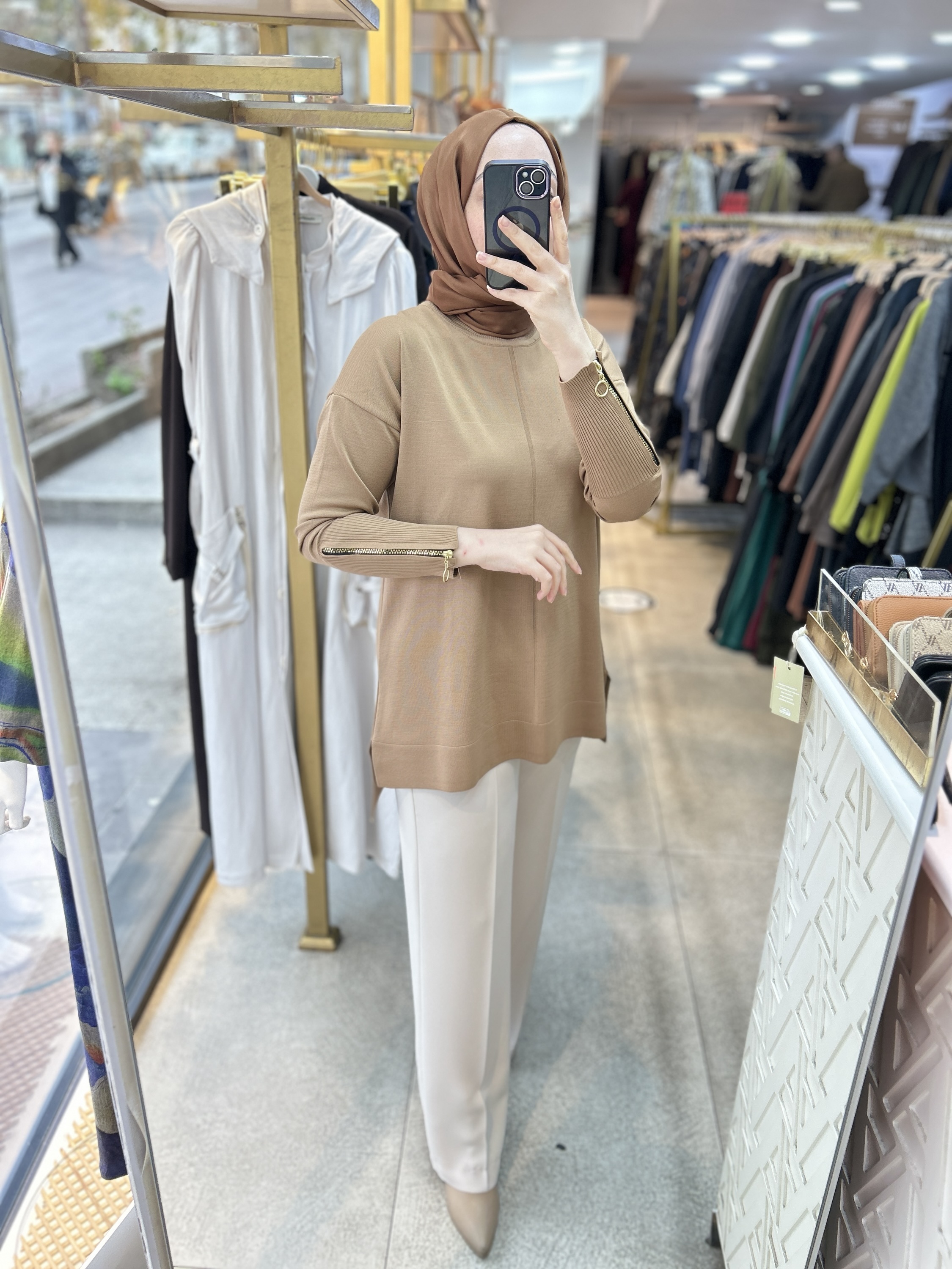 0333 Kol Fermuar Detaylı Tunik - Görsel 24