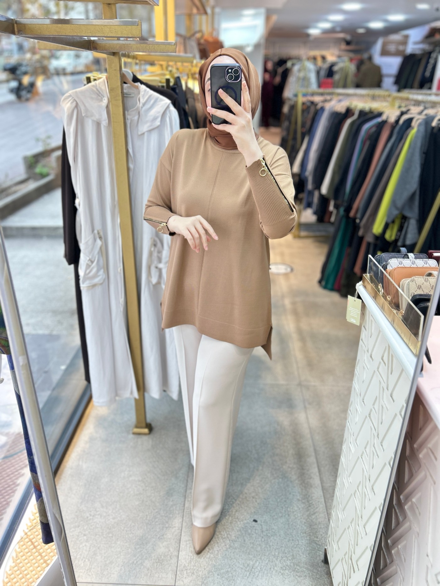 0333 Kol Fermuar Detaylı Tunik