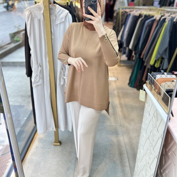 0333 Kol Fermuar Detaylı Tunik - Görsel 26