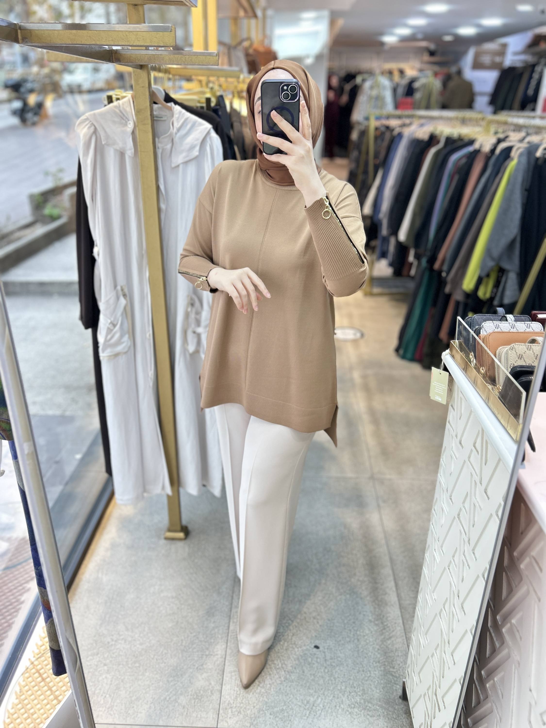 0333 Kol Fermuar Detaylı Tunik - Görsel 26