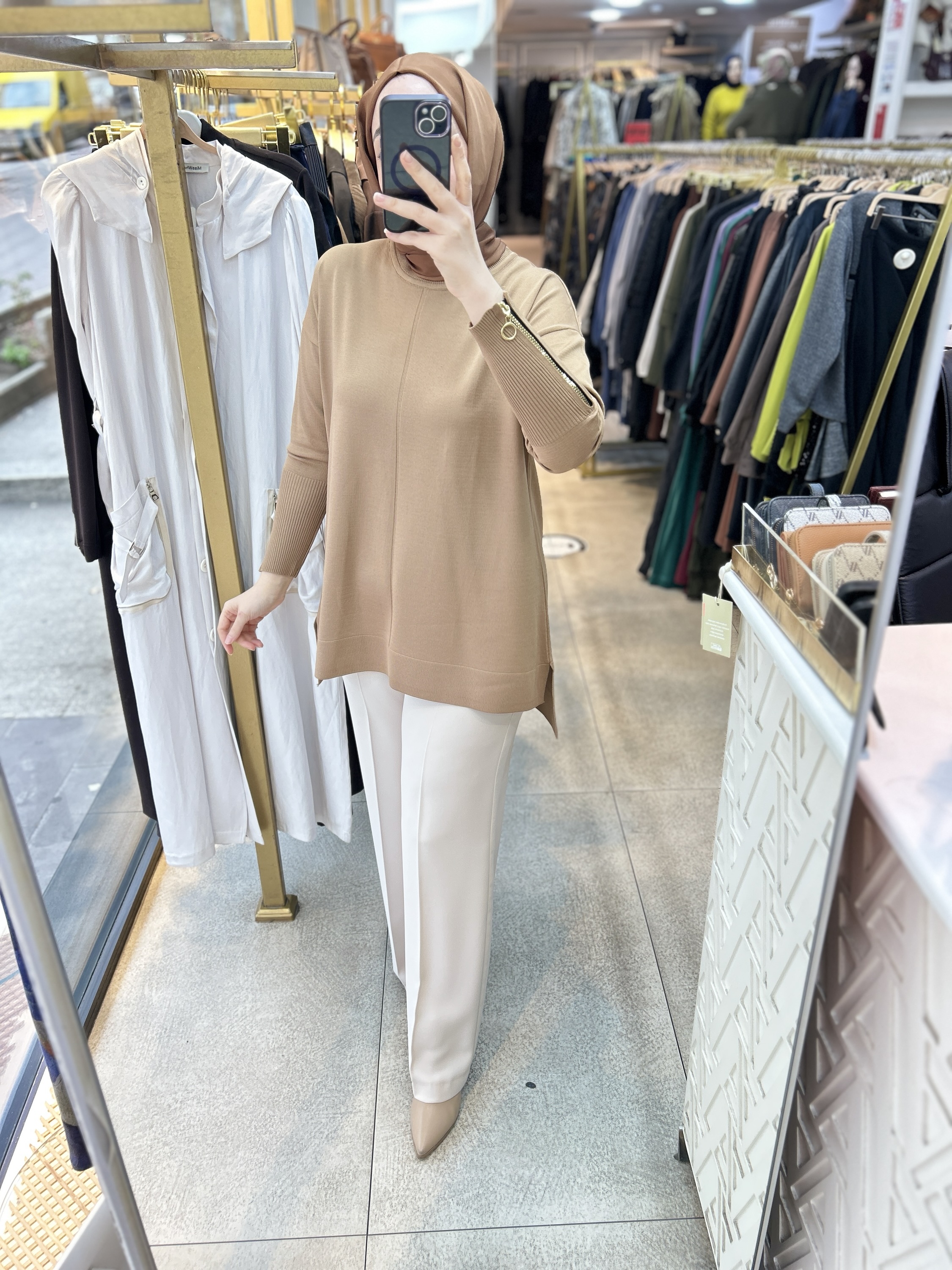 0333 Kol Fermuar Detaylı Tunik - Görsel 28