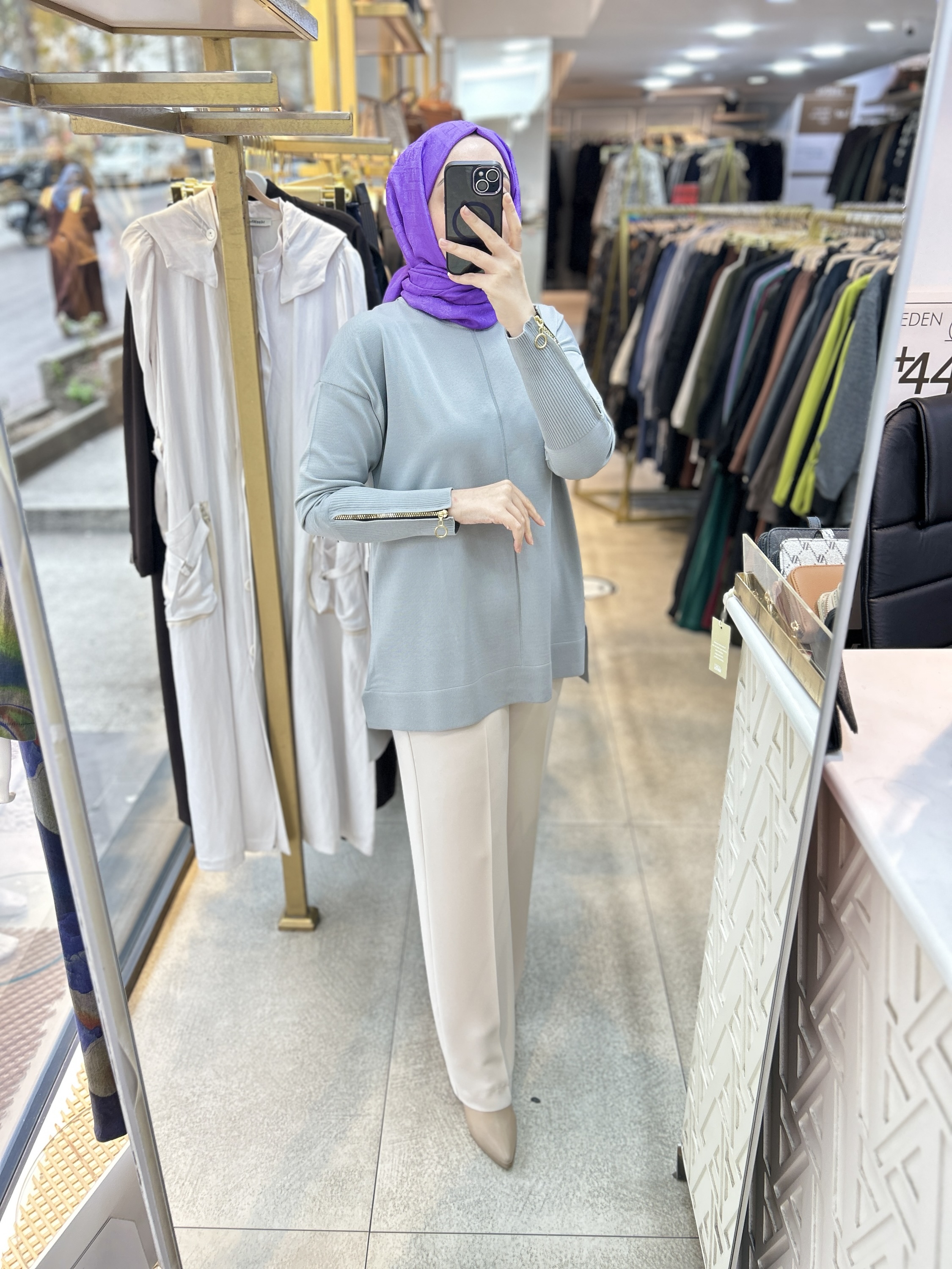 0333 Kol Fermuar Detaylı Tunik - Görsel 32