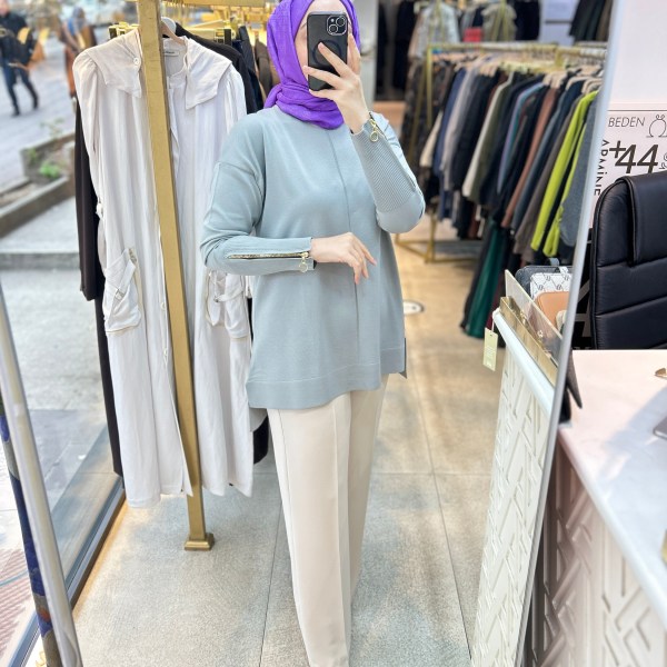 0333 Kol Fermuar Detaylı Tunik - Görsel 31