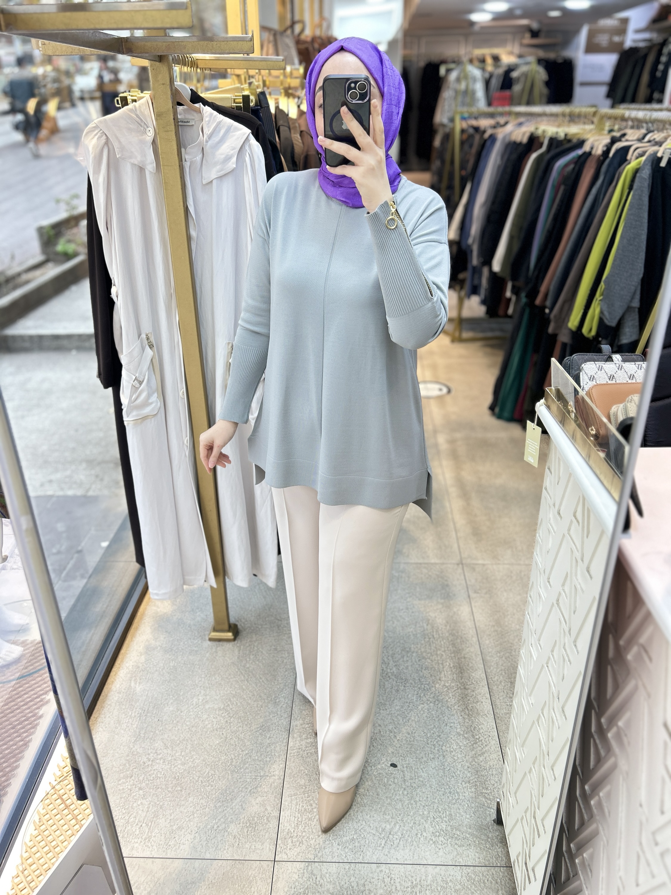 0333 Kol Fermuar Detaylı Tunik - Görsel 33