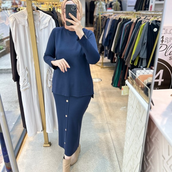 35332 Düğme Detaylı Takım - Görsel 2