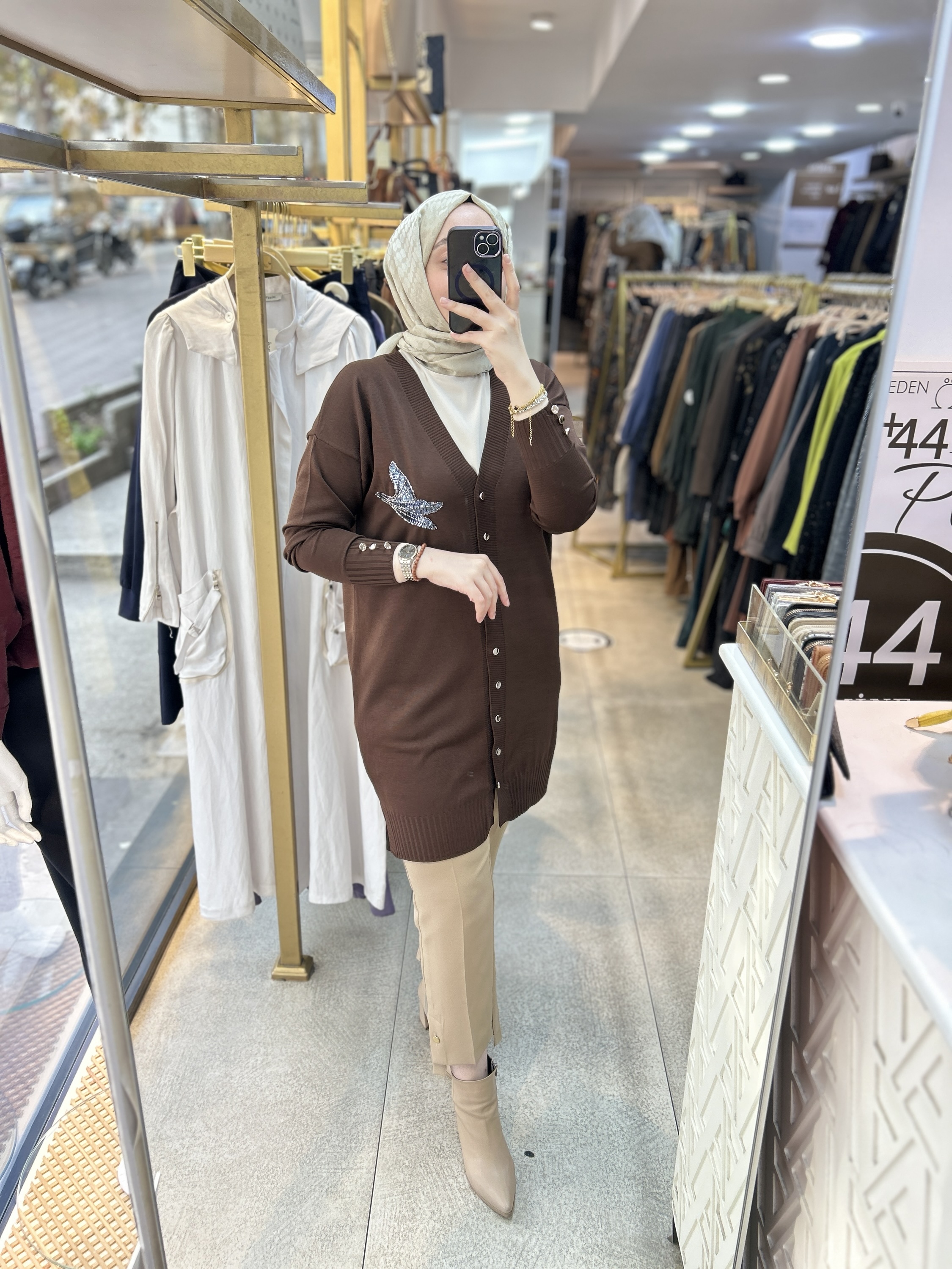 3207 Kuş Detaylı Tunik - Görsel 3